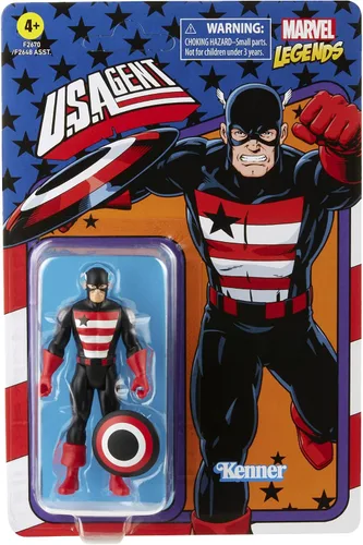 Vista 3 de Hasbro Marvel Legends Series 3.75 pulgadas Retro 375 Collection U.S. Agent figura de acción de juguete