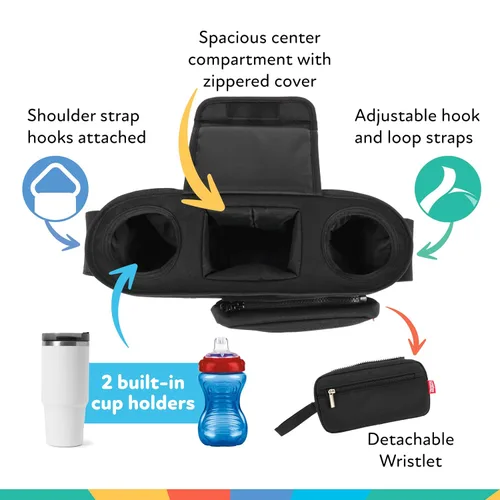 Vista 5 de Nuby Organizador de cochecito de lujo con bolsa extraíble