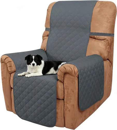 Vista 14 de Fundas para Silla Reclinable Reversibles Funda de Sofá para Mascotas Protector de Muebles Lazy Boy (Silla 23'', Beige/Beige)