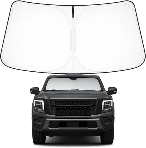 Vista 229 de Proadsy Parasol para parabrisas Rivian R1S 2022-2025 2026 de 4 capas plegable, protector de parasol frontal que bloquea los rayos UV, mantiene