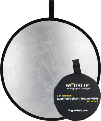 Vista 7 de Rogue Reflector plegable 2 en 1 - Super Soft Silver / Natural White 20x40" a softer more diffuse light than shiny silver reflectors