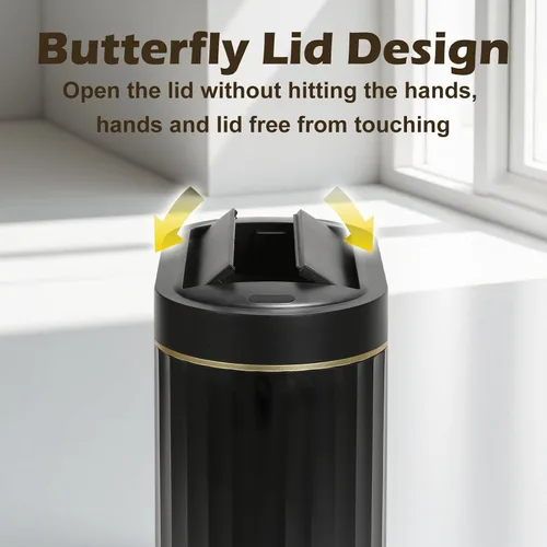 Vista 3 de SYNCVIBE Basurero de Baño con Tapa Butterfly de 2 Galones con Sensor, Bote de Basura Impermeable IPX5, Papelera Delgada Automática, Papelera Bajo