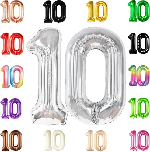 Vista 18 de KatchOn Globo negro del número 10 de 40 pulgadas para decoraciones