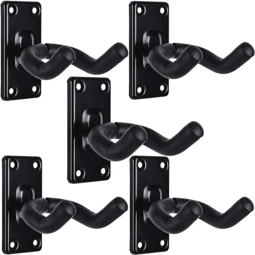 Vista 8 de Soporte de pared para guitarra, gancho de soporte de metal negro para guitarras