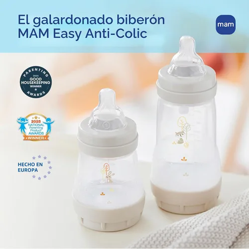 Vista 7 de MAM Newborn Essentials - Juego de alimentación mate con botellas anticólicos Easy Start de 5 onzas, autoferilizantes, chupetes de 0 a 3 meses