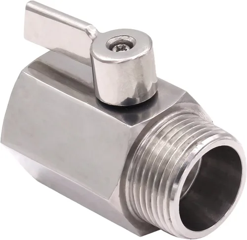 Vista 6 de DERNORD - Miniválvula de bola de 1 pulgada en acero inoxidable NPT hembra x macho con rosca SUS304