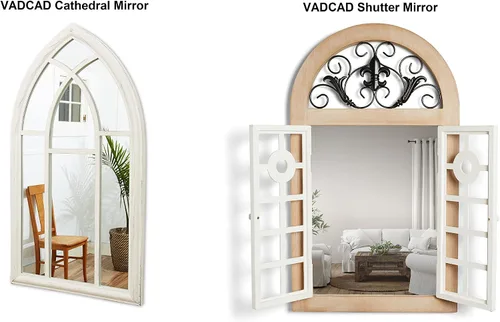 Vista 6 de Shutter Farmhouse - Espejo de pared para ventana, decoración envejecida para montaje en pared, 34 x 20 pulgadas