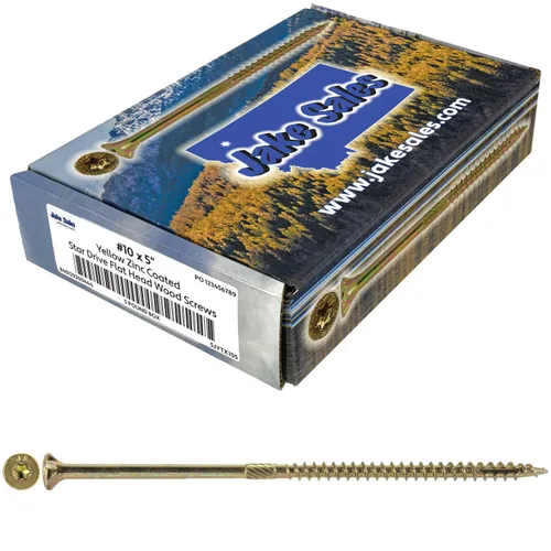 Vista 72 de 8 x 1 revestimiento exterior recubierto de bronce, tornillo de madera multiusos compatible con ACQ, cabeza plana Torx/Star Drive de 1 libra, 288
