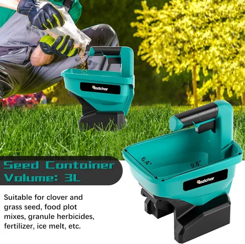 Vista 3 de Rozlchar Esparcidor de energía compatible con batería Makita de 18 V, esparcidor de semillas para todo el año, cubre hasta 5,000 pies cuadrados