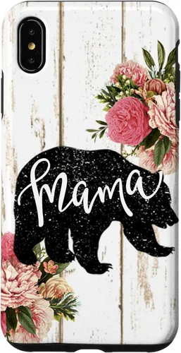 Vista 7 de Funda para iPhone 12 mini rústico de la casa rural linda mamá Woodgrain Shiplap Board Mama Bear