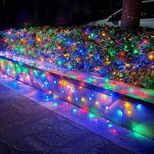 Vista 3 de Dazzle Bright - Red de luces de Navidad, 360 luces LED, 12 pies x 5 pies, cable verde impermeable, luces de malla conectables con 8 modos, Varios