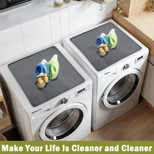 Vista 7 de 2 fundas para lavadora y secadora de 25.6 x 25.6 pulgadas, silicona Gris