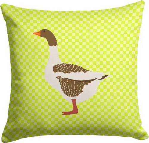 Vista 74 de Caroline's Treasures BB8163PW1414 Beltsville - Almohada decorativa de tela a cuadros pequeños, color blanco, pavo y gallina azul, lavable a máquina