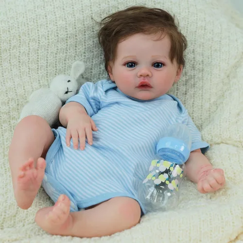 Vista 6 de SCOM Muñecas Reborn Baby Niño Meadow de 18 pulgadas – Recién nacido realista, cuerpo de tela suave con peso, adorable muñeca de la vida real posable