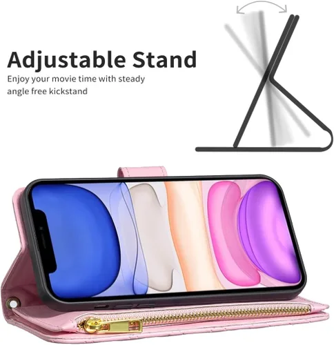 Vista 3 de Asuwish Funda de teléfono para iPhone 11 6.1 con protector de pantalla de vidrio templado y tarjetero de cuero con tapa para tarjetas de crédito