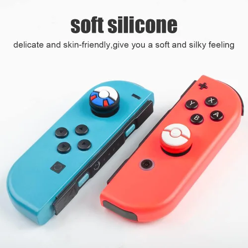 Vista 2 de Tapas de silicona Joycon con agarre para el pulgar, cubierta de joystick compatible con Nintendo SwitchOLEDSwitch Lite, cubiertas de botón
