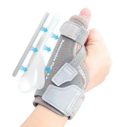 Vista 10 de CURECARE Nuevo y Mejorado Soporte para Pulgar 2 en 1, Férula Espica de Pulgar Extraíble Mano Izquierda Derecha con 3 Niveles de Estabilidad, Soporte