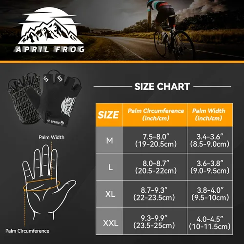 Vista 2 de Guantes deportivos de ciclismo para bicicleta Guantes de bicicleta de medio dedo para hombres y mujeres con almohadilla de gel de 0.197 in - Guantes