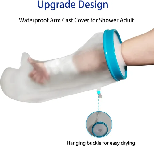 Vista 5 de Tideshake Fundas de fundición 100% impermeables para brazo de ducha para adultos, protector reutilizable de medio brazo, bolsa de fundición, funda