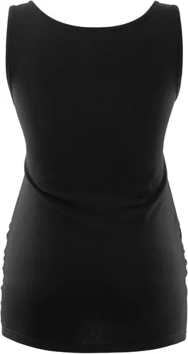 Vista 2 de Camisetas sin mangas de maternidad para mujer, fruncidas, sin mangas, básicas, camisa de maternidad, chaleco de embarazo
