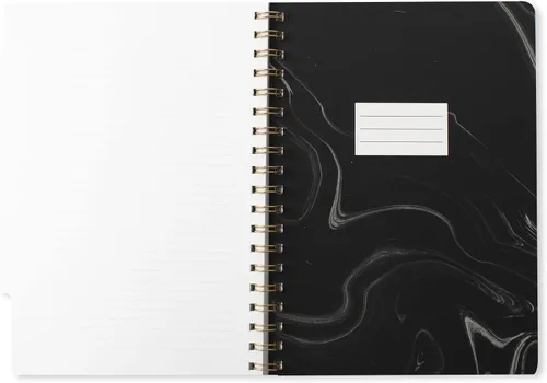Vista 6 de Fringe Studio - Cuaderno de pestañas grandes, color gris mármol, cubierta flexible de tapa blanda, rayas universitarias, 5 divisores