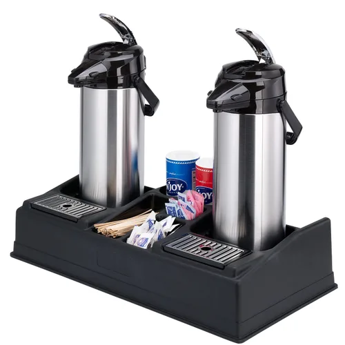 Vista 4 de Service Ideas Soporte doble Airpot y estación de condimentos, plástico APLR25BL en Negro