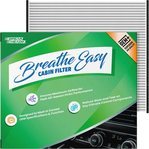 Vista 45 de Spearhead OEM+ Filtro de aire de cabina Particulate Breathe Easy Compatible con 2015-17 Chrysler 200, 2014-18 Cherokee como OEM Proporciona