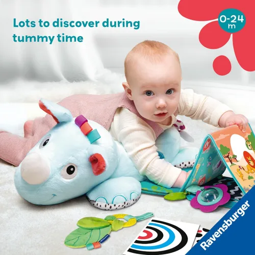 Vista 3 de Ravensburger Play+ Estación de actividad 3 en 1 Tummy Time - Rhino Alfombra de juego interactiva Fomenta las habilidades motoras y la exploración