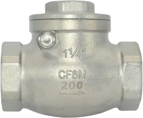 Vista 10 de 1/2" Válvula de retención de giro de acero inoxidable SS316, rosca hembra NPT x hembra, WOG 200 PSI PN16 CF8M