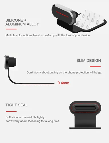 Vista 3 de Enchufe antipolvo USB C, para teléfonos con puerto de carga USB tipo C, kit de tapa antipolvo USB C con malla de altavoz y accesorios de montaje