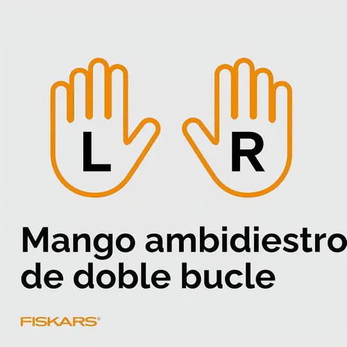 Vista 6 de Fiskars Tijeras con mango naranja de corte recto, hojas de acero inoxidable, mango ambidiestro de doble asa