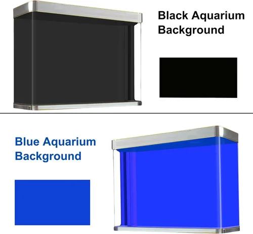 Vista 5 de ELEBOX Fondo de pantalla para acuario, fondo de pecera azul y negro, respaldo de acuario de doble cara, decoraciones de acuario para acuario de 10