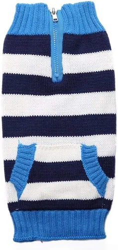 Vista 19 de Suéter de dos patas de algodón acanalado para Halloween, cuello alto a rayas alces estampado de Navidad para Teddy, Chihuahua, Shih Tzu, Yorkshire