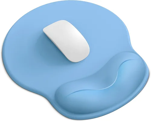 Vista 25 de Alfombrilla de mouse con reposamuñecas, ergonómicas para escritorio, alfombrilla de mouse antideslizante para oficina con soporte de muñeca de gel
