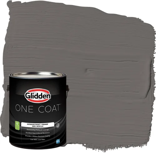 Vista 22 de Glidden Pintura Interior + Imprimación: Gris/Plata Antigua, Una Capa, Satinado, 1 Galón