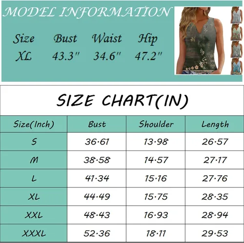 Vista 5 de Tops para mujer 2023 - Blusa casual de verano con cuello en V, sin mangas, túnica a la moda, chaleco