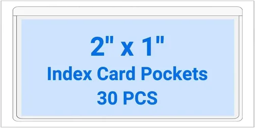 Vista 129 de 30 PCS Clear Self Adhesive Plastic Label Pockets, Top Loading Business & Library Index Card Holders, Peel and Stick Sleeves for Storage Bins, Totes