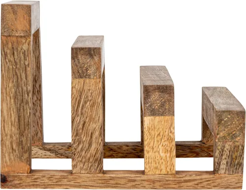 Vista 4 de Creative Co-Op - Soporte para tabla de cortar de madera de mango de 6 pulgadas con 3 secciones para cocina, natural