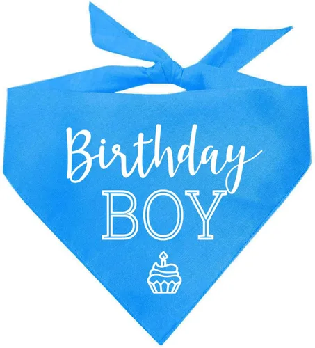 Vista 17 de Bandana de cumpleaños para niño con cupcakes para perro, 100% algodón, fabricada en Estados Unidos, cumpleaños, Pawty, tema de fiesta, suministros