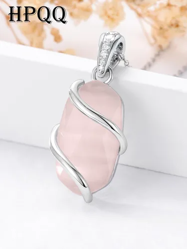 Vista 6 de HPQQ 925 Sterling Silver Necklace for Women Dainty Gemstone Pendant Fine Jewelry Anniversary Birthday Graduation Gifts for Women Women Girls Mom