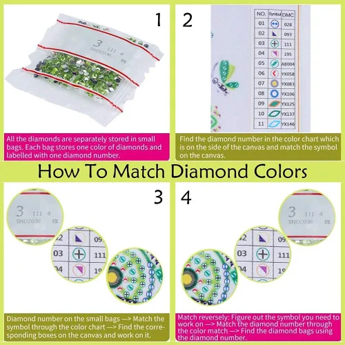 Vista 8 de LUSandy Kit de pintura de diamantes de mandala colorido 5D para adultos, taladro parcial, pintura de diamantes de mandala luminosa