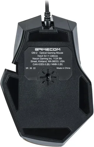 Vista 6 de GameCom GM-2 Advanced Wired Gaming Mouse - Sensor óptico HyperGlide - 8 botones programables - Diseño ergonómico - Iluminación RGB personalizable