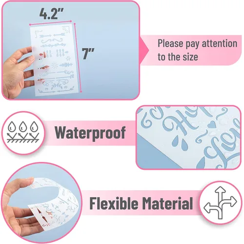 Vista 3 de Mr. Pen - Juego de plantillas para diario bíblico, 4.2 x 7 pulgadas, 14 hojas Plastic Stencils for Bible Study, Journals, Planners, Scrapbooking
