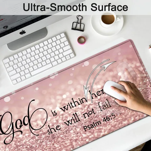 Vista 2 de Alfombrilla de mouse grande para juegos, protector de escritorio impermeable extendido (31.5 x 11.8 pulgadas), ergonómico de espuma viscoelástica