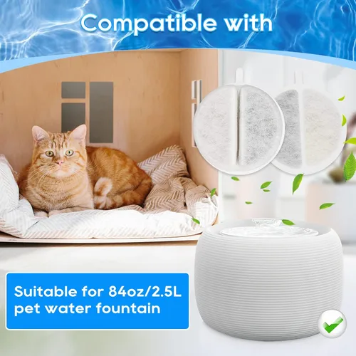 Vista 2 de Repuesto de filtro de fuente para gatos, paquete de 4 filtros de fuente de agua para mascotas, filtro de fuente de agua para gatos Lite & Premium