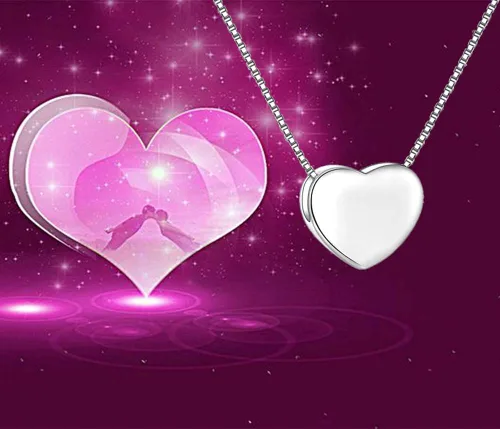 Vista 8 de Candyfancy Collar con colgante de corazón de plata de ley 925 para mujer cadena de caja de 180in Metal