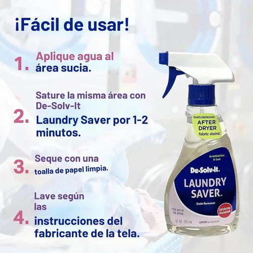 Vista 6 de De-Solv-it Orange-Sol - Protector de lavandería, removedor instantáneo de manchas para lavandería, cabello y piel seguro (12 onzas)