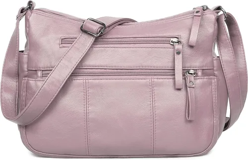 Vista 17 de Bolsos VOLGANIK ROCK para mujer de piel sintética suave, bolso de hombro para damas, bolso bandolera y bolsos de mano, liviano, con bolsillos