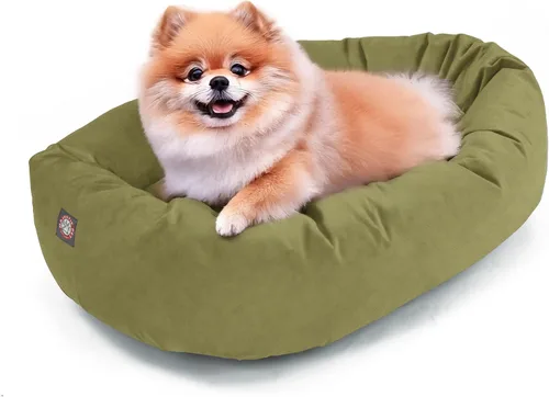 Vista 51 de Majestic Pet Cama para Perros de 52 Pulgadas de Ante Calmante Lavable 52x35x11 (Pulgadas) – Acogedora Cama Redonda para Perros con Forma de Dona
