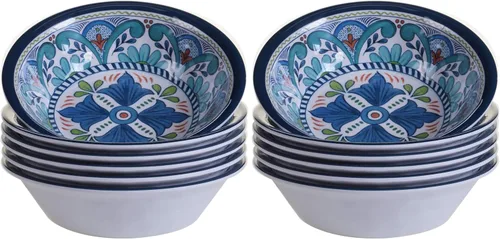 Vista 3 de Certified International Talavera - Cuenco multiusos de melamina, 7.5 x 2 pulgadas, juego de 6, 7.5 x 2 pulgadas, multicolor, 14 onzas